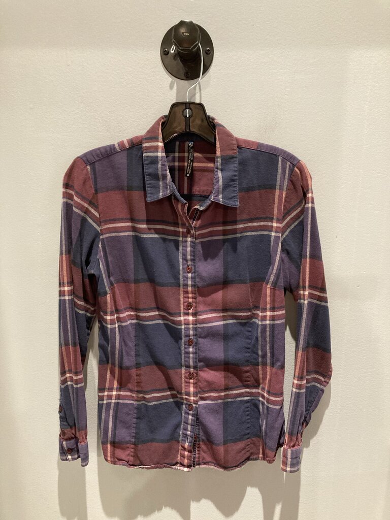 Kuhl LS Flannel. Navy/Plum, Women's S