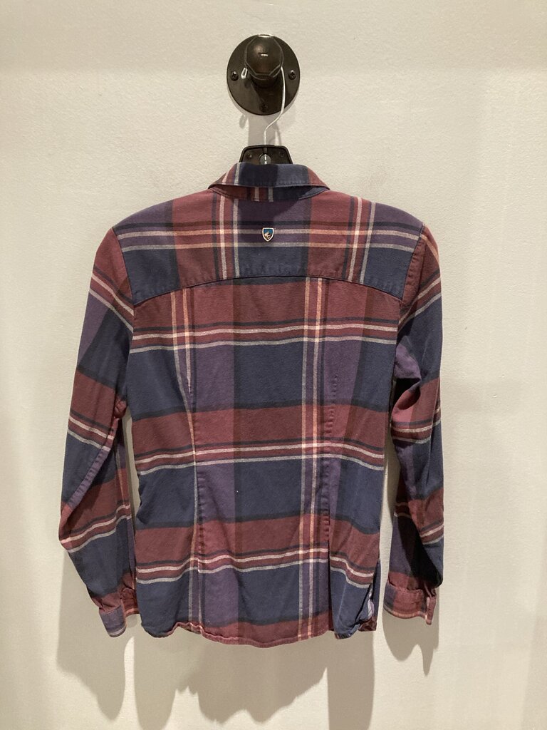 Kuhl LS Flannel. Navy/Plum, Women's S
