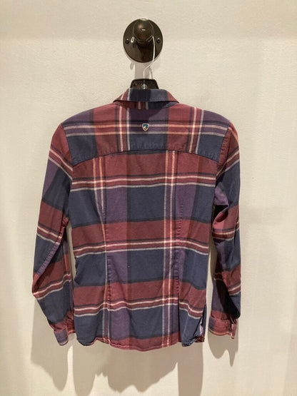 Kuhl LS Flannel. Navy/Plum, Women's S