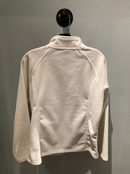 Lands End Full zip Fleece, White/NOC, Women's L