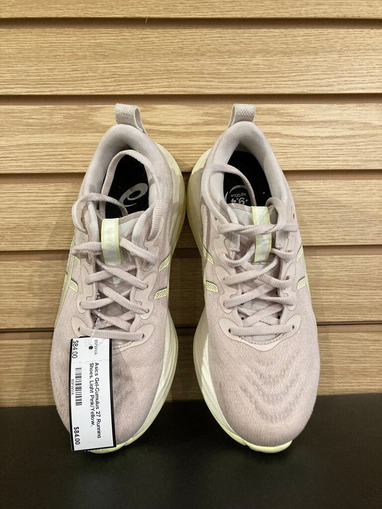 Asics Gel-Cumulus 27 Running Shoes, Light Pink/Yellow, Women's 6.5