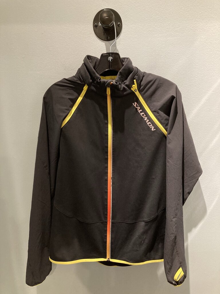 Salomon Softshell Full Zip Convertible Jacket, Black/Yellow, Men's L