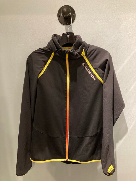 Salomon Softshell Full Zip Convertible Jacket, Black/Yellow, Men's L
