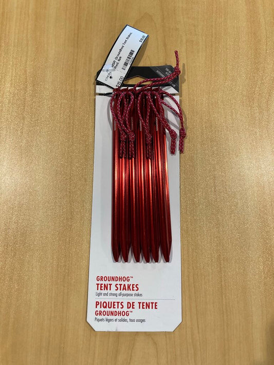 MSR Groundhog Tent Stakes, Red, 6pk