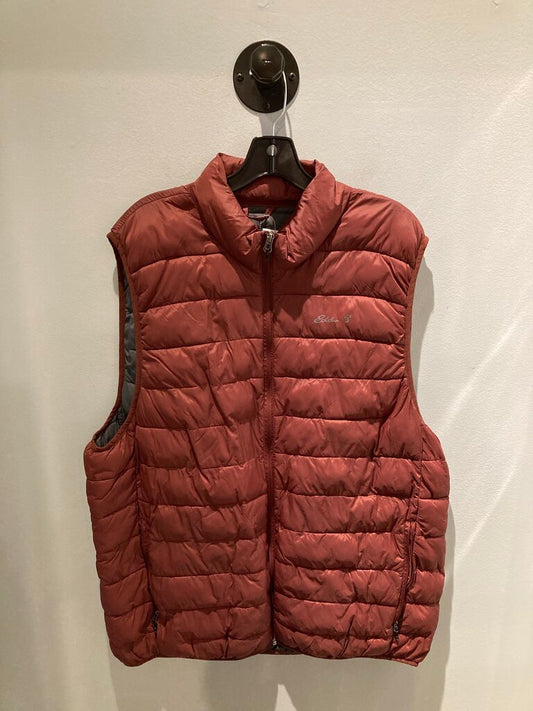 Eddie Bauer Full Zip Puffy Vest, Maroon, Men's XXL