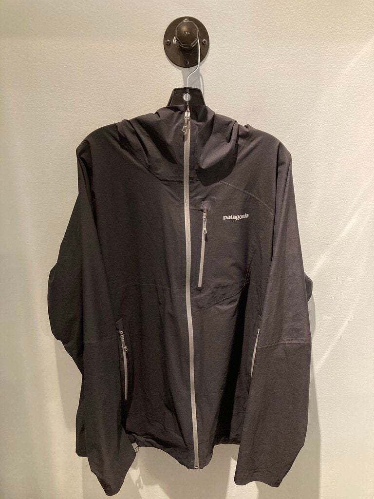 Patagonia Rain Jacket, Black, Men's XXL