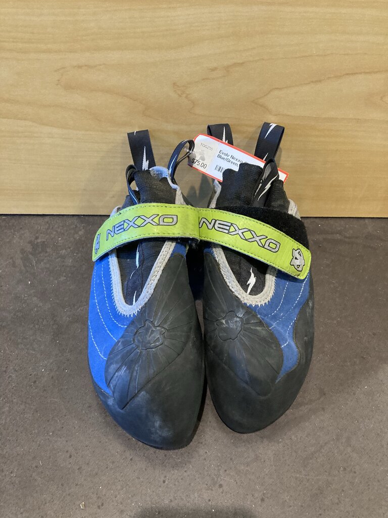 Evolv Nexxo Climbing Shoe, Blue/Green, Men's 7.5