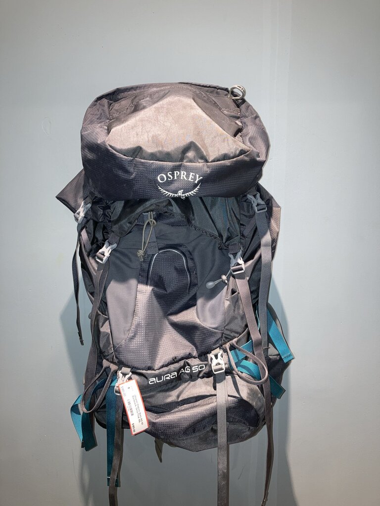 (Stains) Osprey Aura AG 50 Backpack, Grey/Teal, 50L
