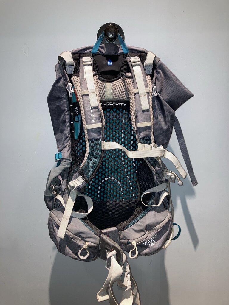 (Stains) Osprey Aura AG 50 Backpack, Grey/Teal, 50L
