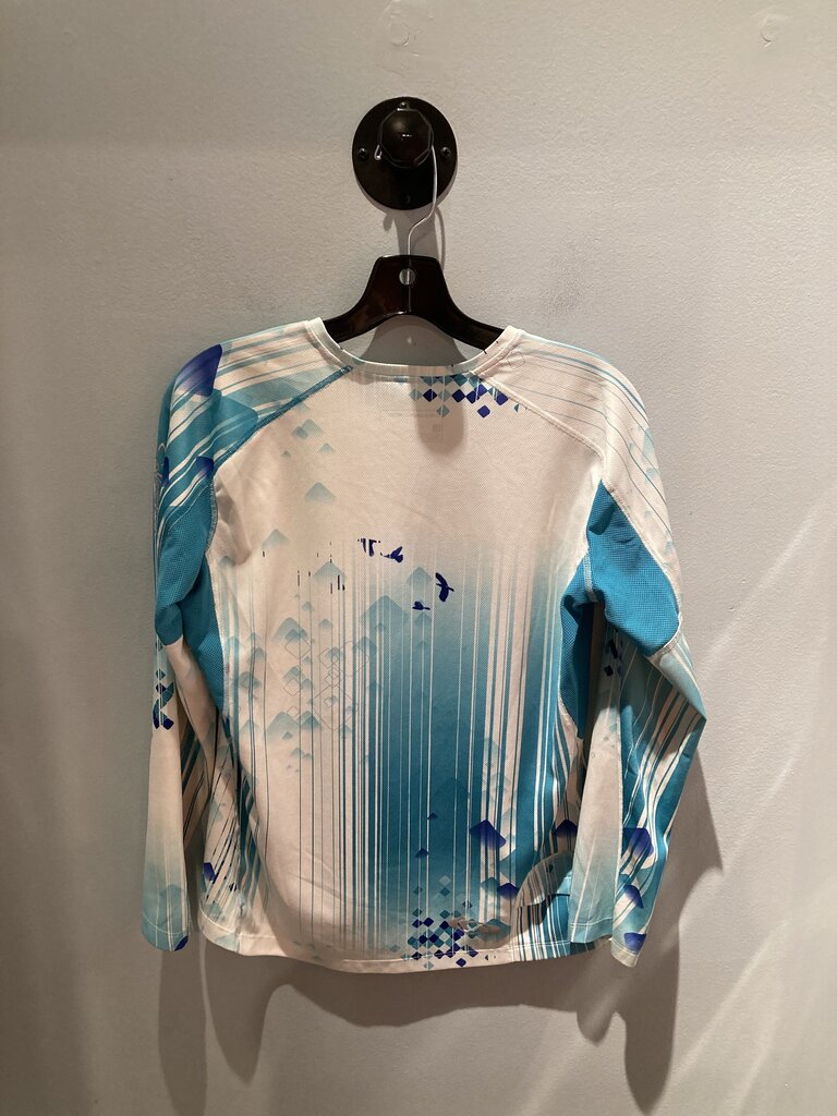 Salomon LS V-Neck, White/Teal, Women's L