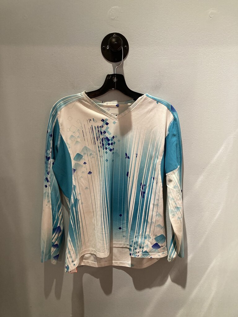 Salomon LS V-Neck, White/Teal, Women's L