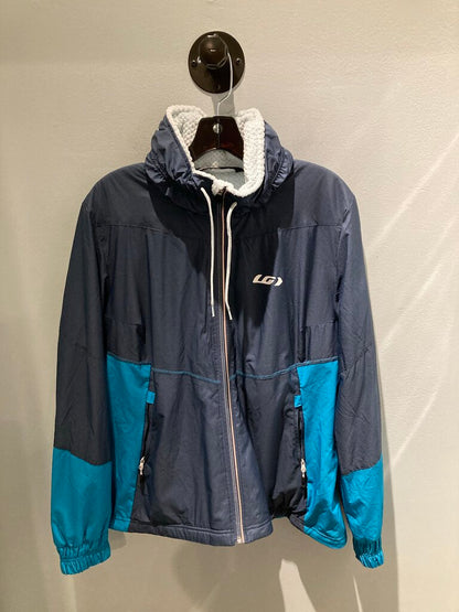 Louis Garneau Fleece Lined Full Zip Jacket, Blue/Navy, Women's XL