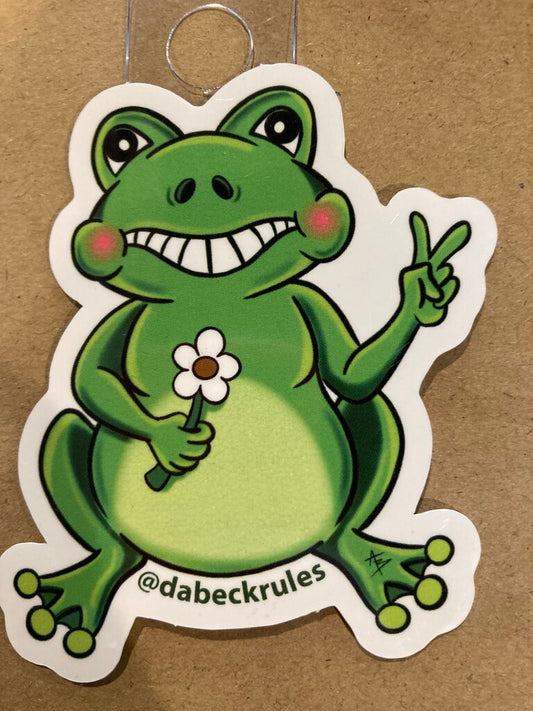 Andrew Beck Designs Peace Frog Sticker