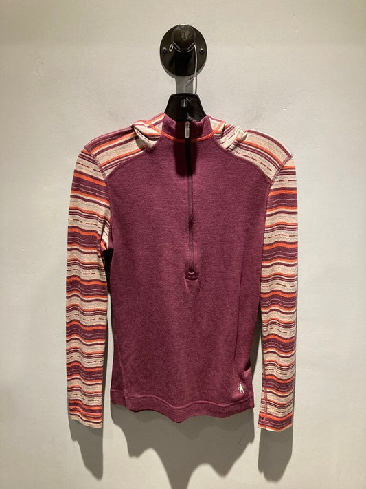 Smartwool Hooded 1/4 Zip Jacket, Plum/Orange, Women's M