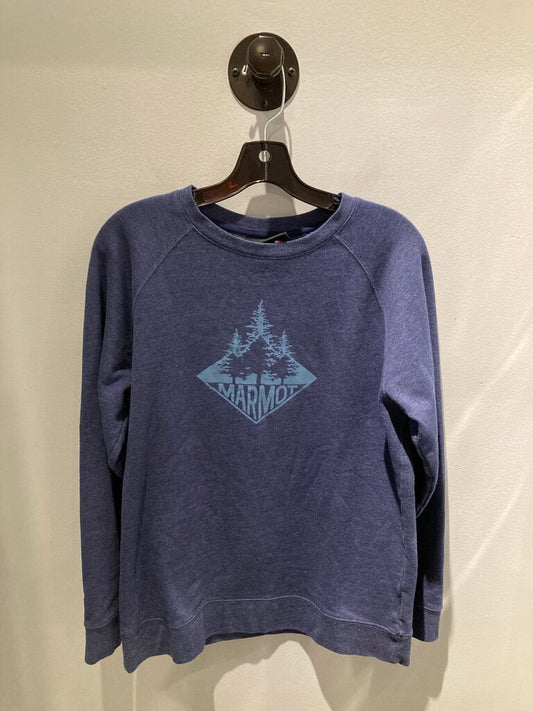 Marmot Crew Neck Sweatshirt, Navy/Logo, Men's M