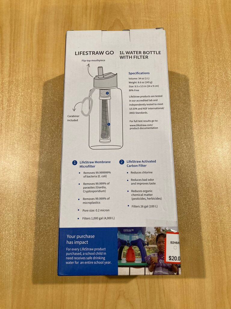 Lifestraw Water Bottle w/ Filter, 1L (in package)