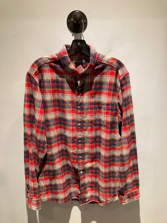 Eddie Bauer LS Button Up, Red, Men's L Tall