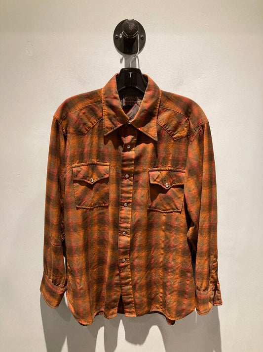 Pendleton LS Wool Button Up, Orange, Men's L