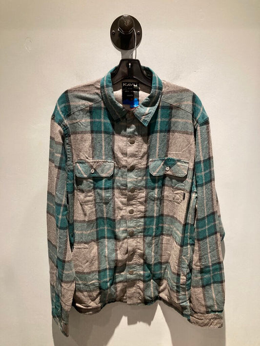 Kavu Lined LS Button Up, Blue, Men's L
