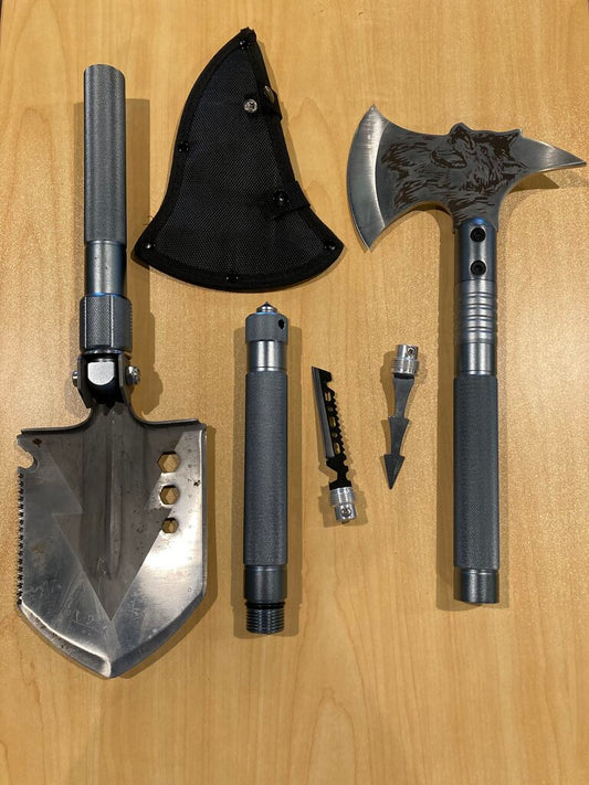Camping Shovel/Axe Kit, Black