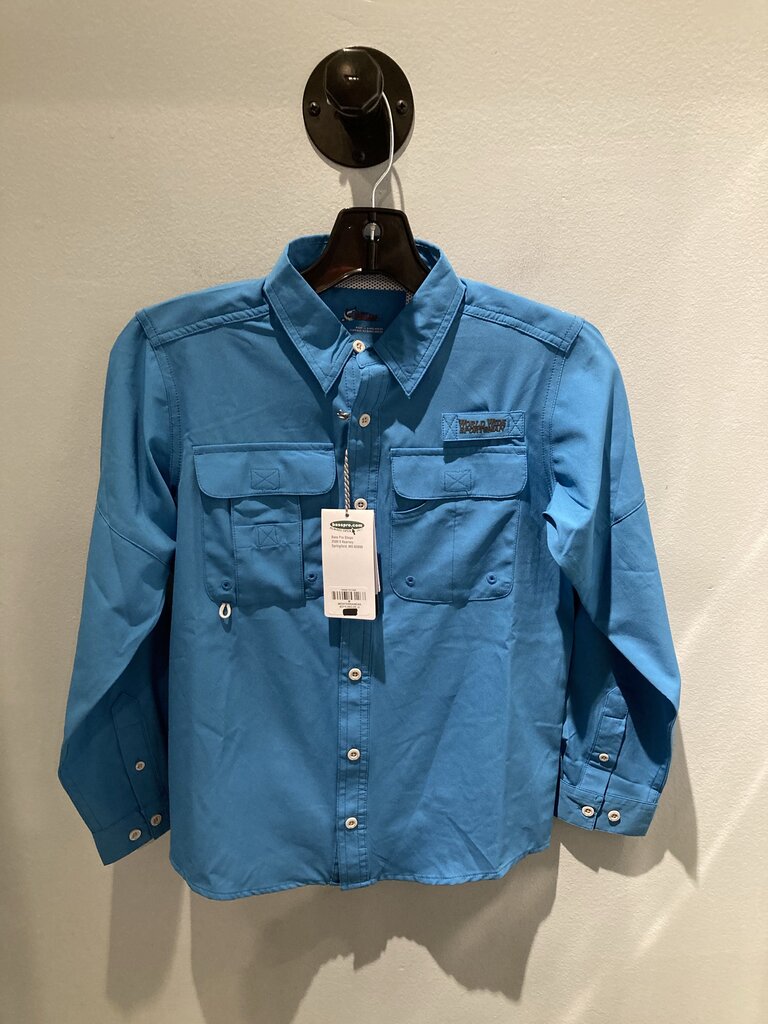 World Wide Sportsman LS Button Up, Blue, Kids M