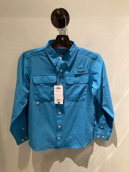 World Wide Sportsman LS Button Up, Blue, Kids M