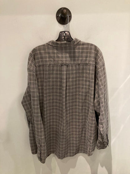 Eddie Bauer LS Button Up, Grey, Men's XXL