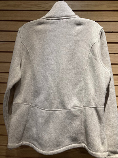 Lands End Full Zip Fleece Jacket, Natural, Women's L