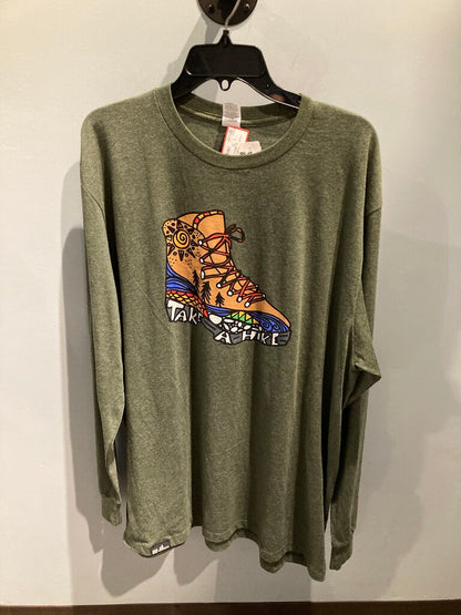 Take A Hike LS Top, Green, Men's XL
