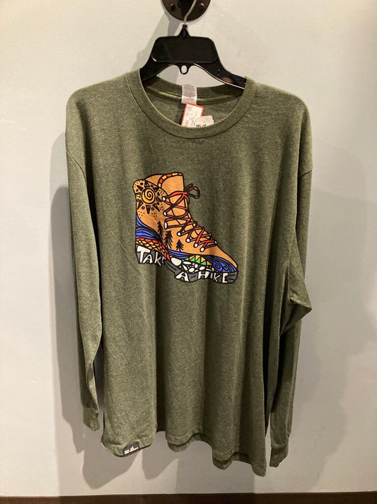 Take A Hike LS Top, Green, Men's XL