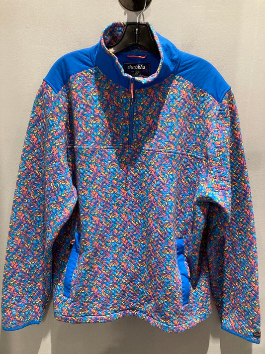 Chubbies Quilted 1/4 Zip Jacket, Blue/Pink Floral, Men's L
