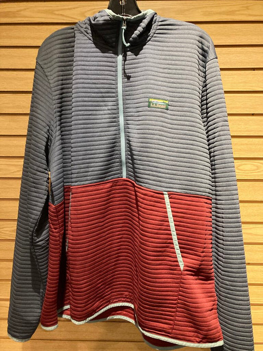 L.L.Bean 1/4 Zip Hooded Jacket, Red/Navy, Men's XXL Tall