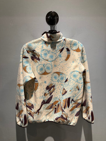 Patagonia Snap T Fleece, White/Blue/Purple Print, Women's M