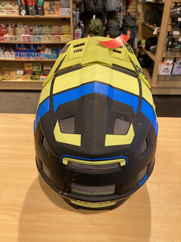 IXS XULT Full Face Bike Helmet, Green/Blue/Black, S/M