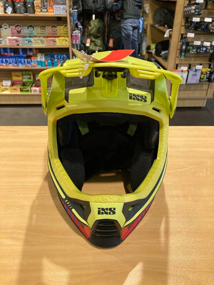 IXS XULT Full Face Bike Helmet, Green/Blue/Black, S/M