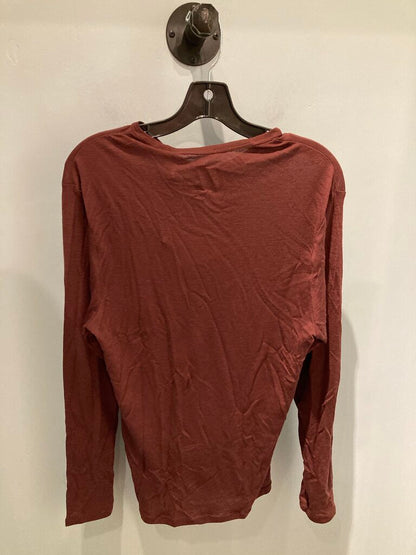 (NEW) Icebreaker Merino Wool Base Layer Top, Rust, Men's L