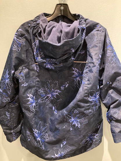 Columbia Full Zip Jacket, Navy/Purple Flower, Kid's XL