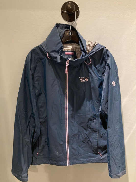 Mountain Hardwear Full Zip Rain Jacket, Navy, Women's XL