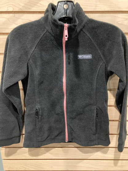 Columbia Full Zip Fleece, Black/Pink, Kid's M
