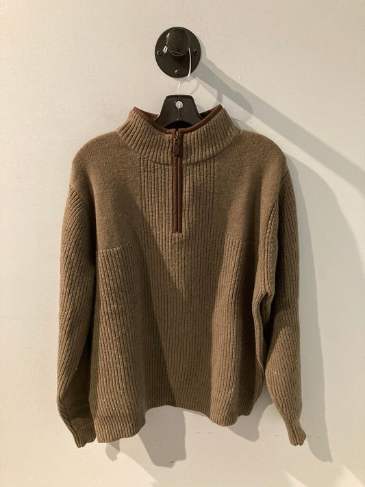 LL Bean Merino 1/4 Zip Pullover, Green, Men's M