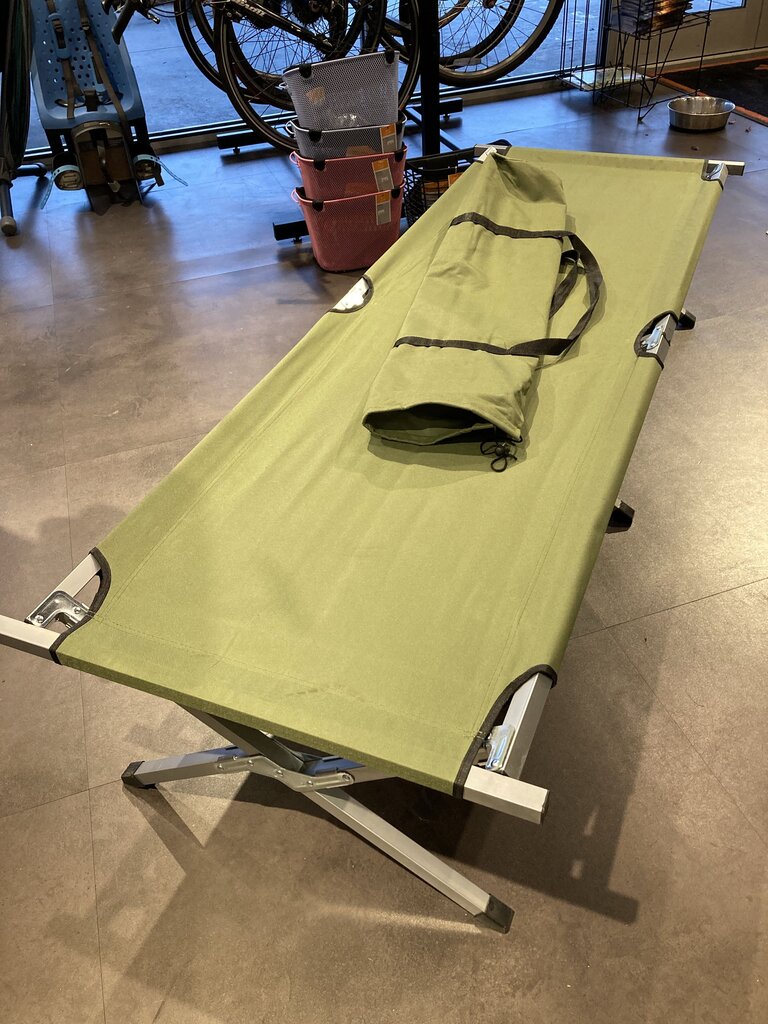 Fold Up Cot, Green/Silver, Twin Size