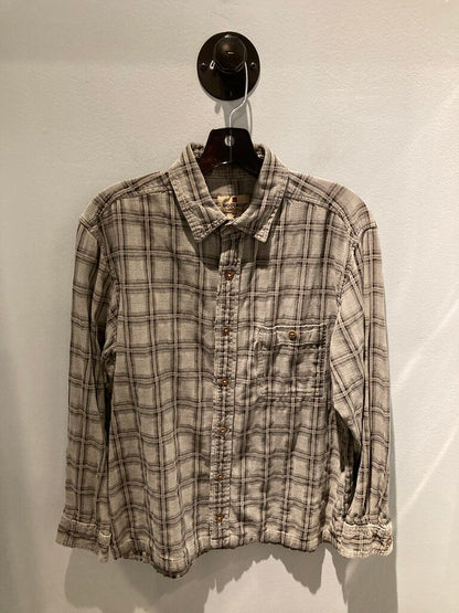 Woolrich LS Button Up,Grey/Black, Men's M