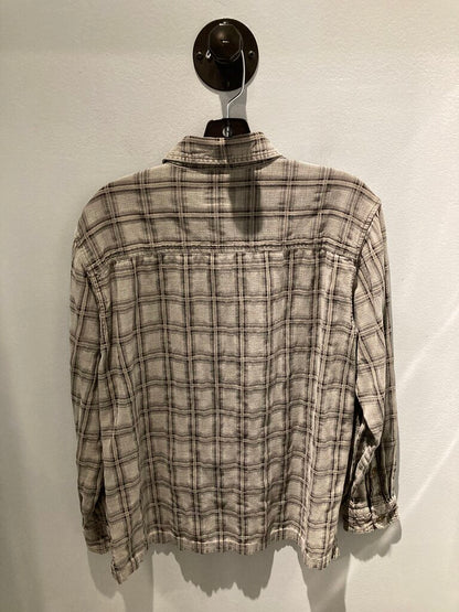 Woolrich LS Button Up,Grey/Black, Men's M