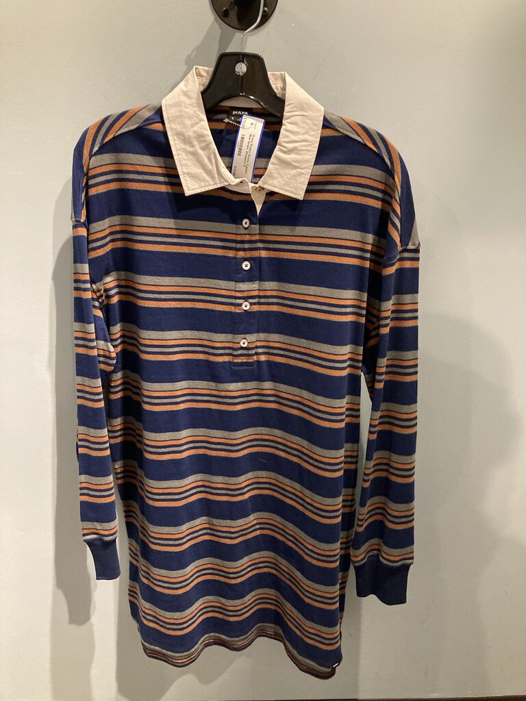 Prana Rugby Dress, Capulet Blue Stripe, Women's S