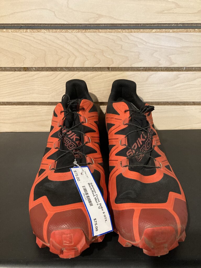 Salomon Cross Spike 5 GTX, Black/Red, Men's 12