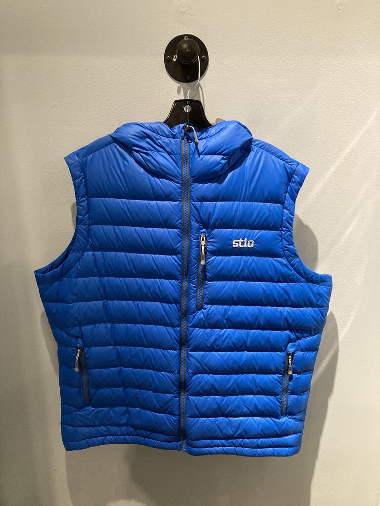Stio Hometown Down Hooded Vest, Blue, Men's XL