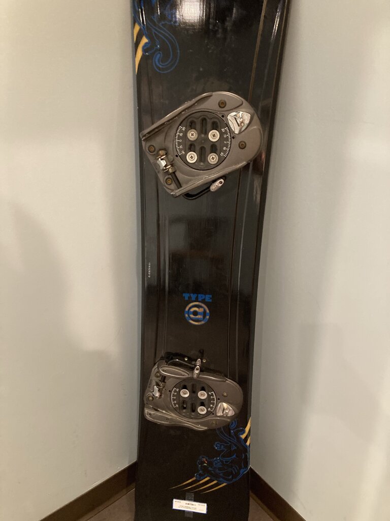 Type A Snowboard w/ K2 Clicker X Bindings, Black