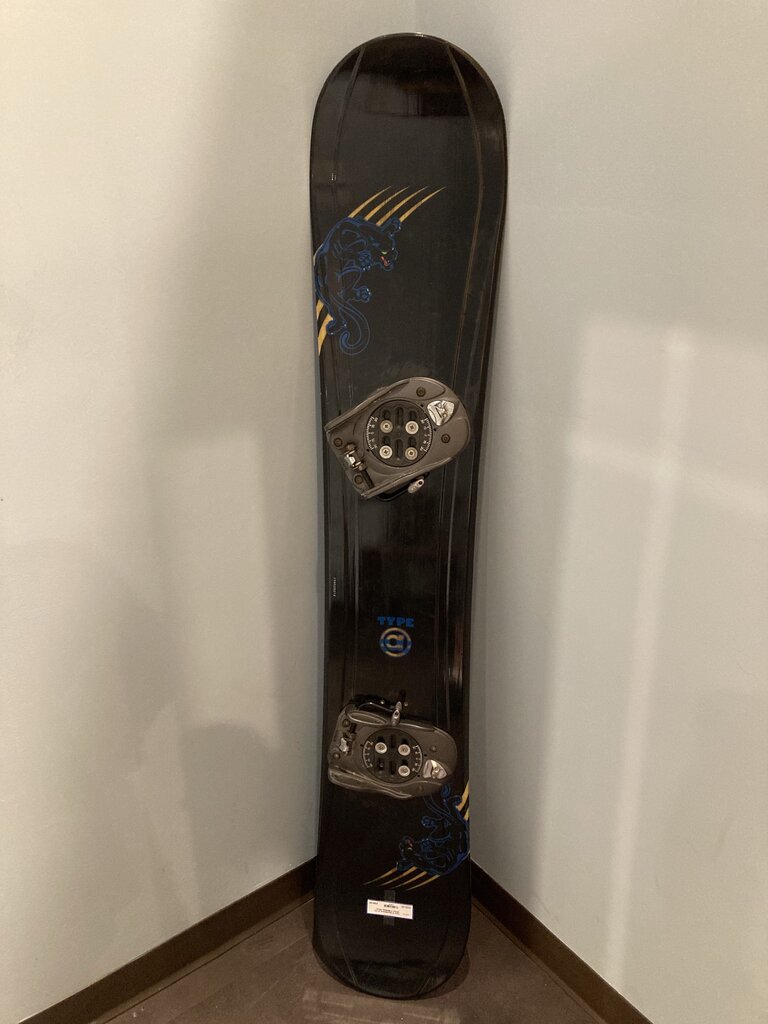 Type A Snowboard w/ K2 Clicker X Bindings, Black