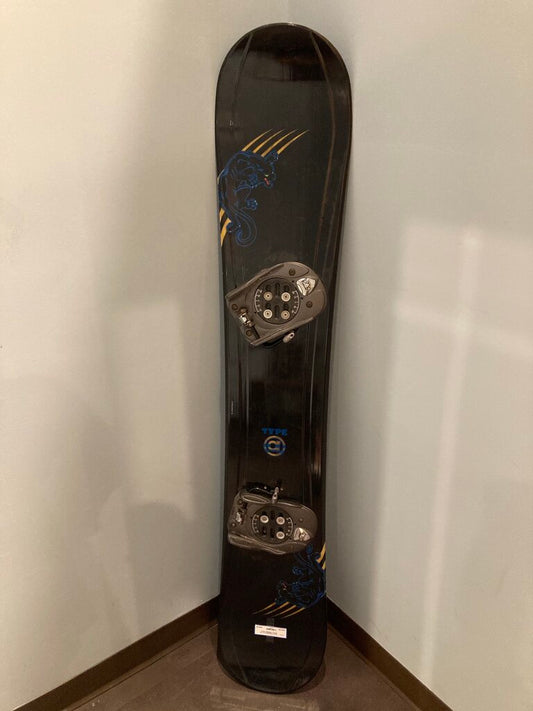 Type A Snowboard w/ K2 Clicker X Bindings, Black