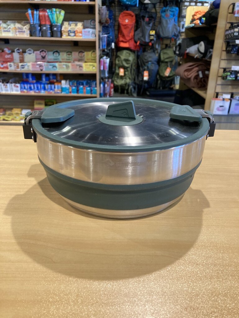 Sea To Summit Stainless/Silicone Collapsible Cookpot, Silver/Blue, 3L